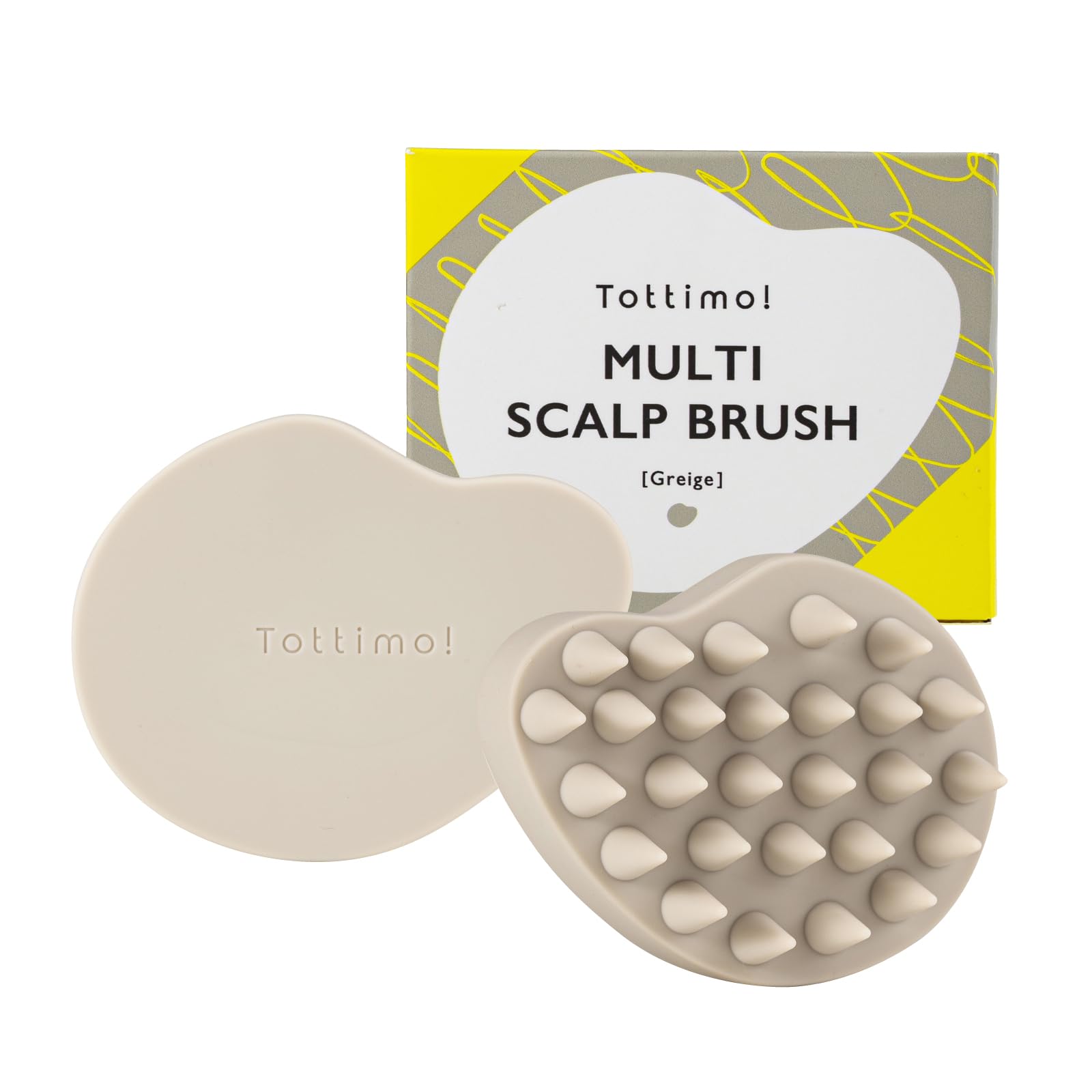 

Tottimo! Multi-Purpose Scalp Brush, Hair Brush, Scalp Brush, Gua Sha, Scalp Massage, Hair Care (Greige)