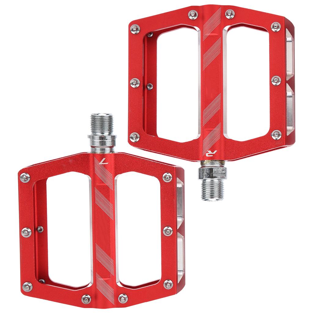 Mountain Bike Aluminum Alloy Bearings Pedal Road Cycling Flat Pedal Bike Bicycle Adapter PartsRed