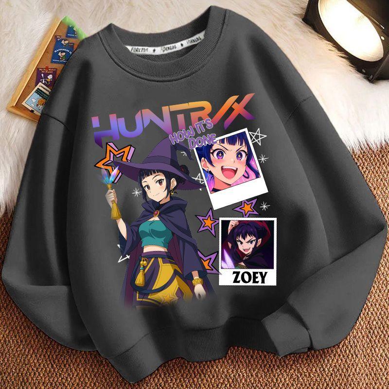 Children's Fashion KPOP Witch Hunt Team Hoodies for Autumn and Winter, Casual Tops for Boys and Girls