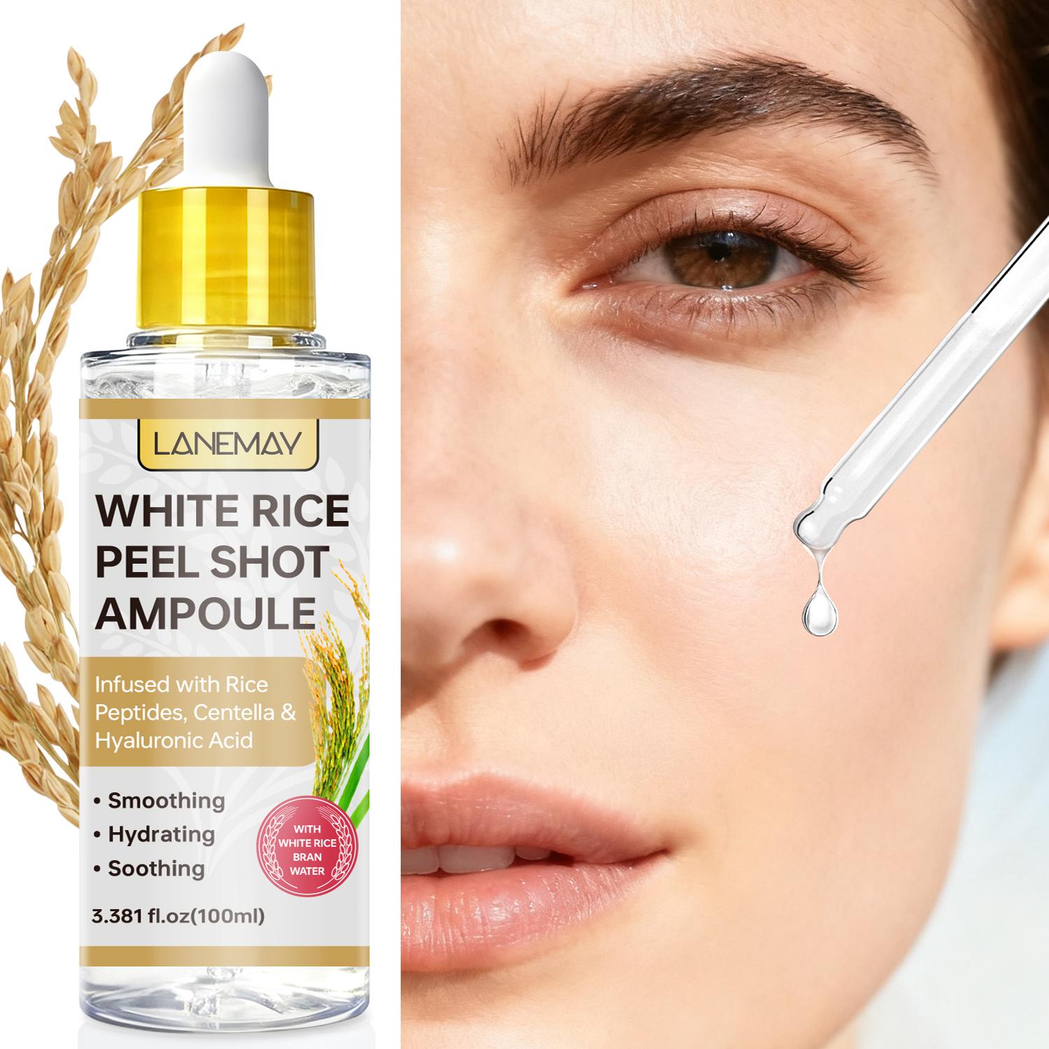 White Rice Peel Shot Ampoule-Deeply Hydrates And Soothes Dry Or Irritated Skin-Suitable For All Skin Types, 100ml