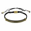Men's Copper Bead Bracelet with Zirconia Crown and Adjustable Woven Design