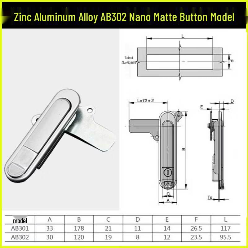 TaiYouYuan AB302 Zinc Alloy Push-Button Cabinet Lock