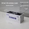 20ft Container Model Pen Holder & Business Card Box with Customizable Patterns/Text - Plastic Ornament