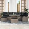 VidaXL Ensemble de Canapé de Jardin 8 Pièces avec Coussins en Poly Rotin Gris 3348505