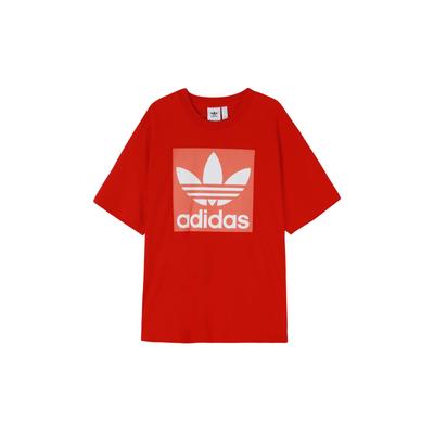 adidas Originals Oversized Trefoil Tee Men Tops Red FK9991