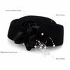 Structured Crown Brimless Cap With Flower Round Dress Hat New Straw Pillbox Hat  Daily Outfits