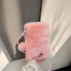 Furry Crossbody Phone Bag Women's Autumn Winter New Style Plush Shoulder Bag Soft Mobile Phone Square Pouch Female