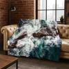 Meereswelle Strand Riff Natur Landschaft Flanell Decke Weich Warm Überwurf für Schlafzimmer Wohnzimmer Bett Reise Camping Picknick Kind