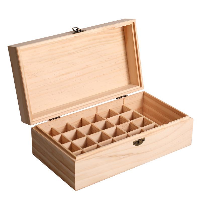 doTERRA Large Capacity Wooden Essential Oil Storage Box with 24+1 Compartments