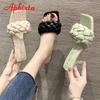 Fashion Aphixta 6 cm Heels Slides Women Braided Rope Quality Weave Open Toe Flat Casual Slipper Leisure Sandal Female Beach Flip Flops