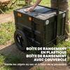Bike Trailer Cargo Cart, Folding, Plastic Box, 65 L, 145 x 51.5 x 72 cm, Black
