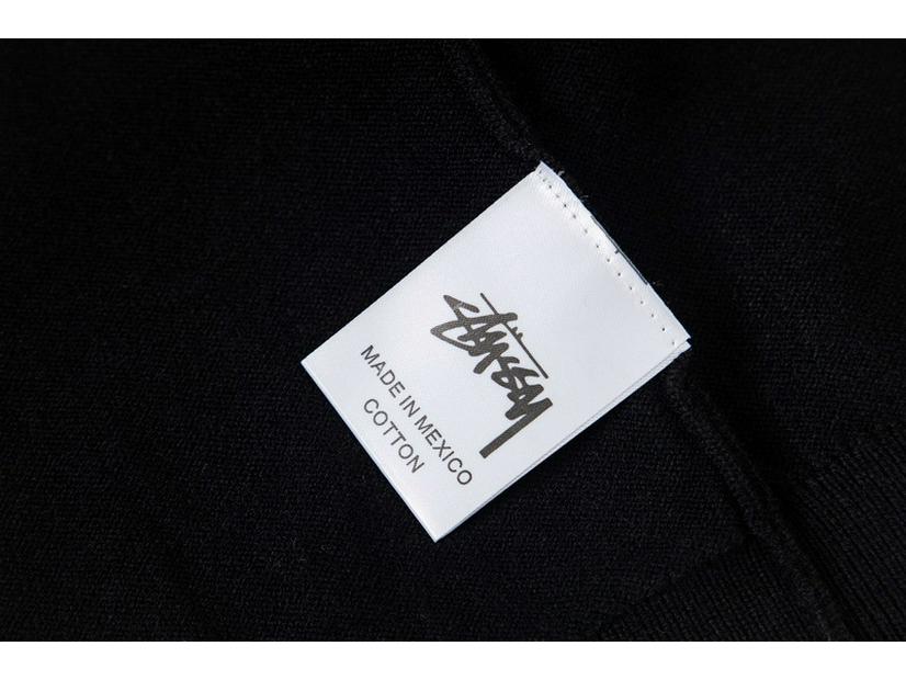 European & American Stüssy Arc Pattern Jacquard Round Neck Knit Sweater for Couples