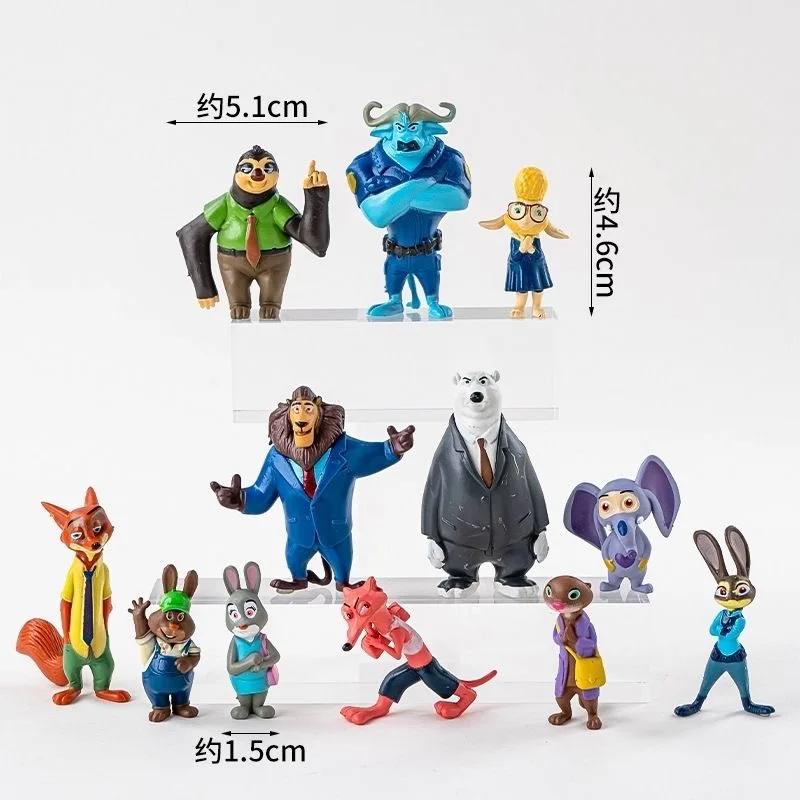 12pcs Amazing Zootopia Animals Action Figure Toys Rabbit Judy Hopps Fox Nick Wilde Movie Kids Gift Collection Figures Poseable Articulated Scale