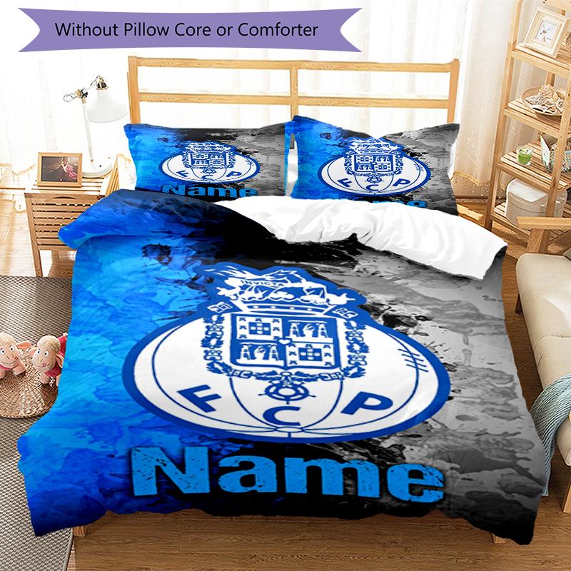 3Pcs Custom Name Fc Porto Bedding Set Duvet Cover Closure Includes 1Duvet Cover 2Pillowcases Soft And Comfortable For All Seasons