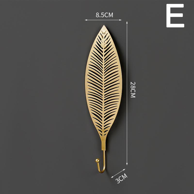 

1 шт. Для одежды Пальто Прихожая Одинарный крючок Железо Креативный Настенный крючок Держатель для сумки Ключи Форма листа Домашнее украшение