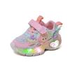 Glowing 2025 Spring/Autumn Light-Up Velcro Sports Shoes for Girls - Cartoon Design and Running Comfort