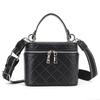 Sac pour femme en cuir de vachette première couche à losanges, grande capacité, sac boîte de transport, sac bandoulière simple épaule
