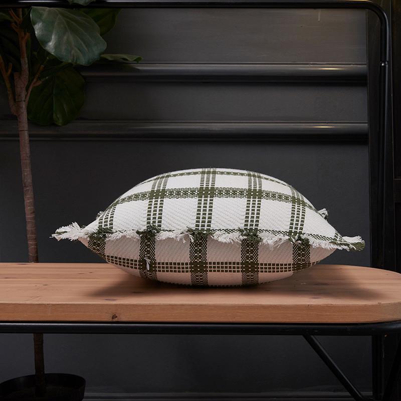 Pillowcase Only Modern Minimalist Soft Polyester Cotton Grid Pattern Pillow Cover For Couch Living Room Bedroom