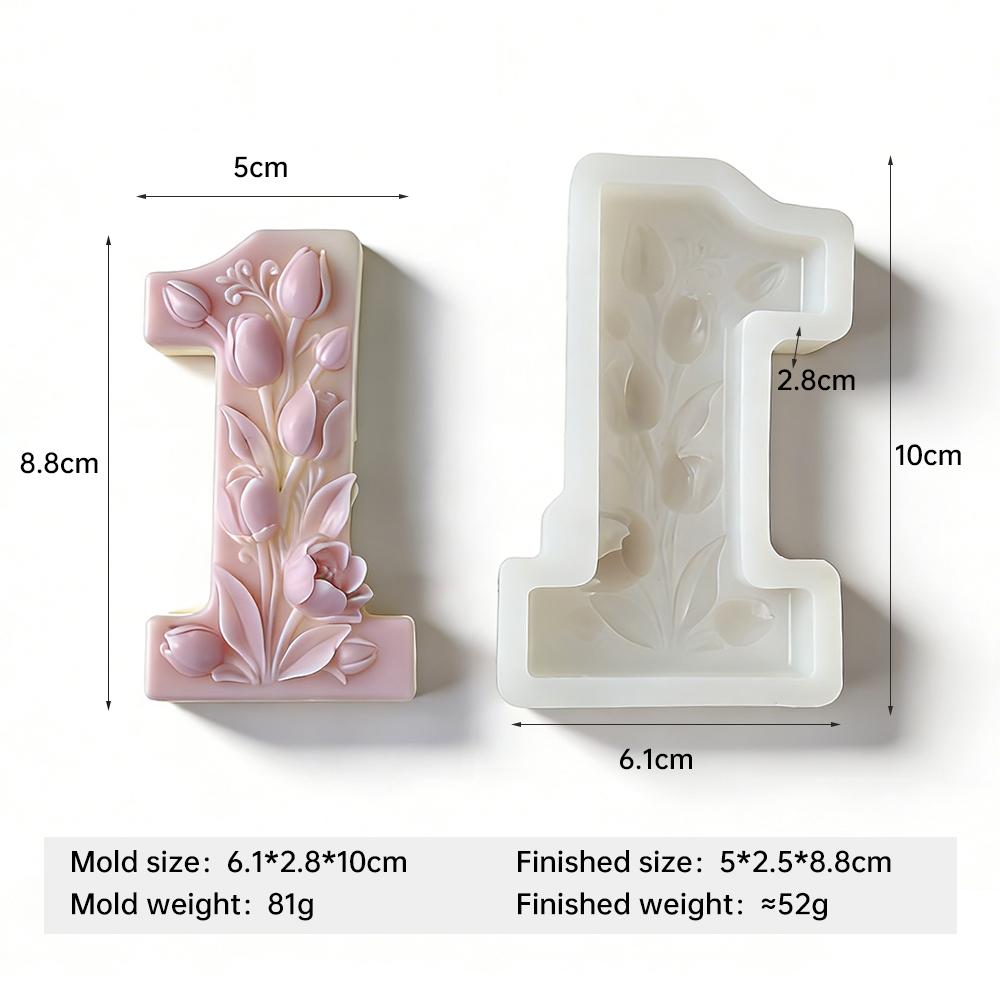 Цифровой Форма 0-9 Свеча для Торта Тюльпан Маргаритка Цифры Рельефные Силиконовые Формы Арабские Цифры Украшение Торта Форма