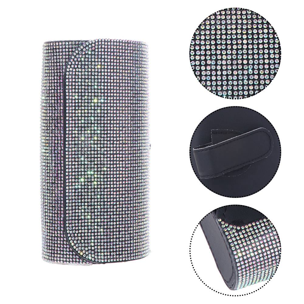 Luxury Car Eyeglasses Holder Rhinestone Sunglasses Storage Box Sun Visor Glasses Case  Vehicle