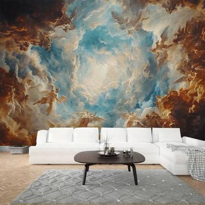 Arazzo Figura Celeste Vintage Appeso a Parete Soffitto Chiesa Europea Poster Sfondo Soggiorno Decorazione Casa Studio Dormitorio