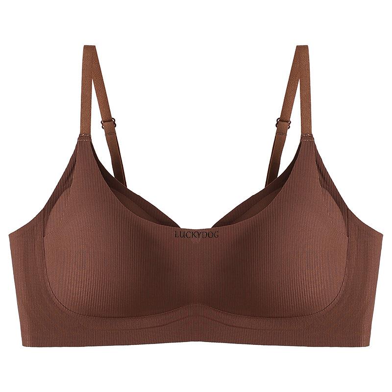 New small breasts show large, gathered and seamless wrapping, pull-up breathable underwear, comfortable and light steel-rimless bra