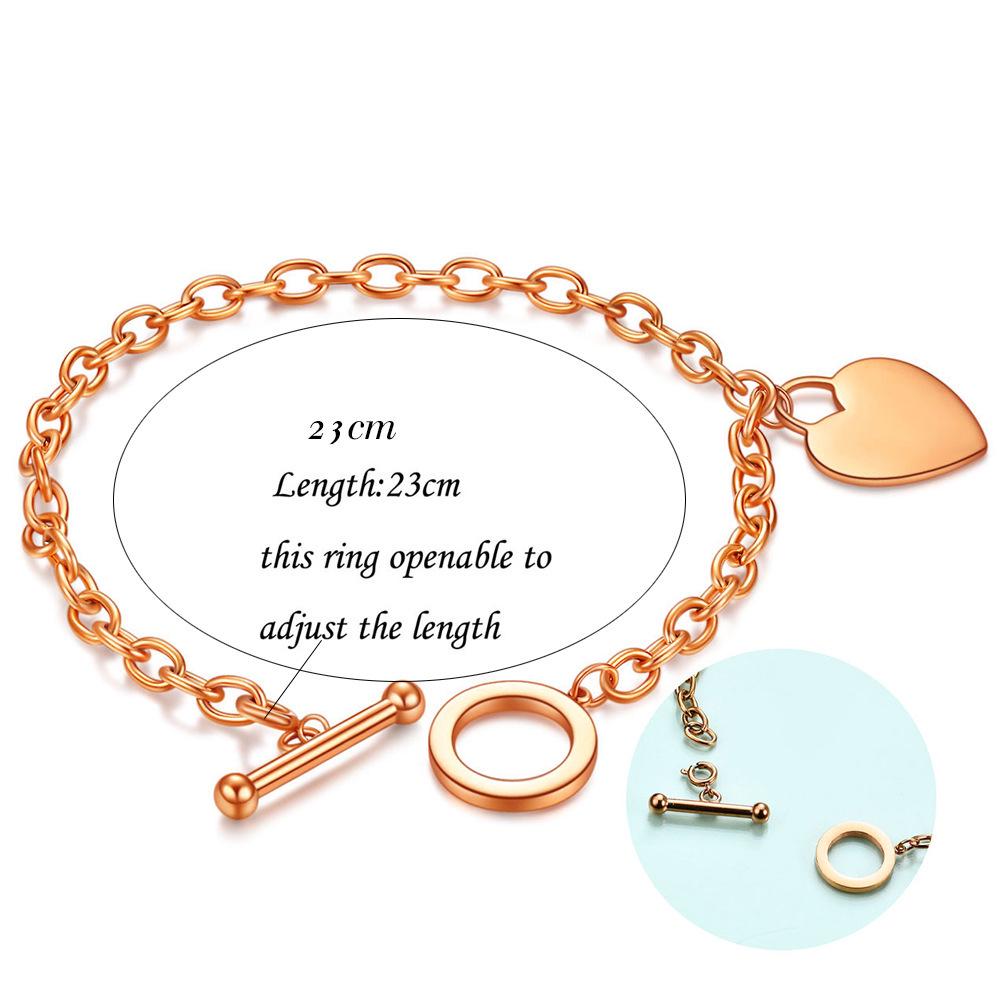 European Style Stainless Steel Bracelet with Laser-Engraved Love Logo: Stylish, Smooth, Simple Design for Women.