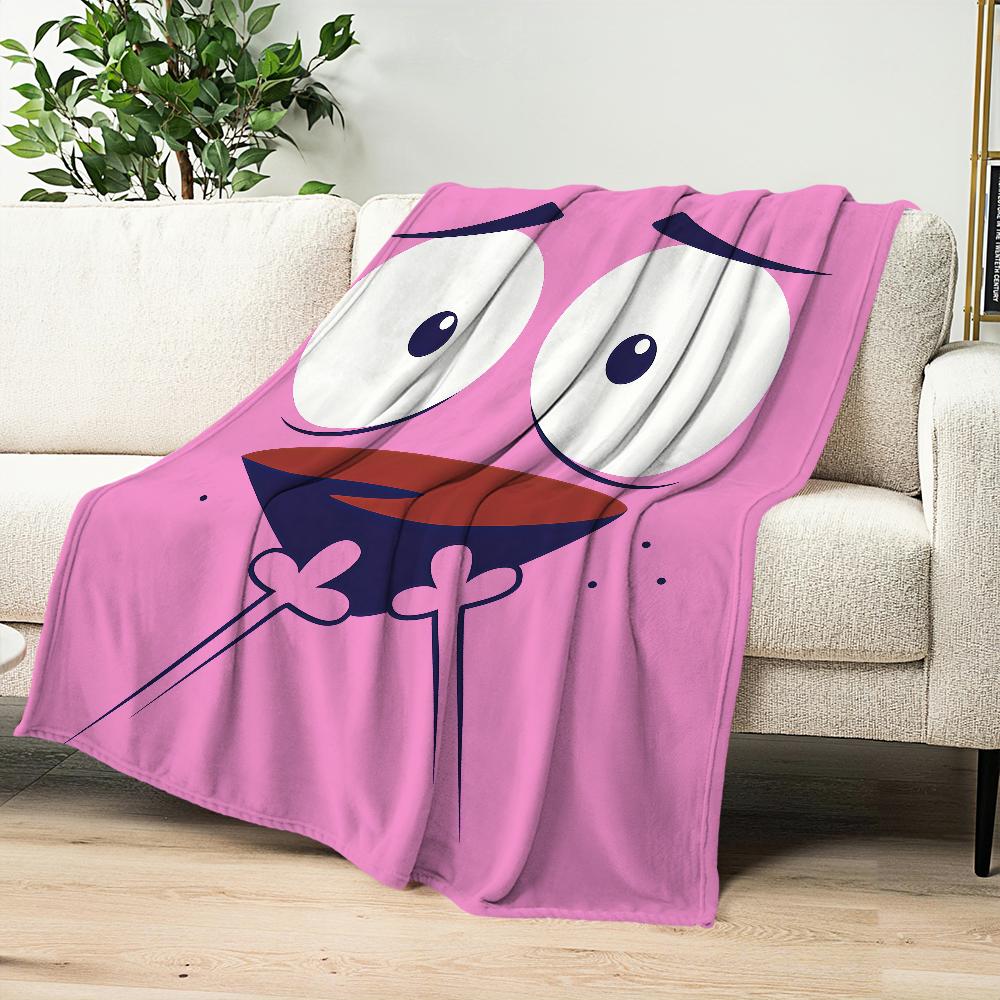 Face Funny Dog The Home Flannel Warm Comfort Soft Plush Blanket For C-Courages Sofa Living Room C-Cowardlys Bedroom Travel Gift