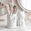 3D Printed Kitten-Shaped Pen Holder Plastic Makeup Brush Storage Organizer  Office Desk Decor