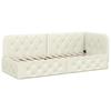 Corner Bed Frame Cream 80 X 200 Cm Velvet
