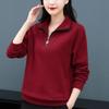 2025 Autumn/Winter Women's Plus Size Fleece-Lined Stand Collar Sweatshirt - Casual Loose Fit Red Jacket