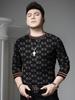 Ozhouzhan Men's Round Neck Sweater 2025 New Autumn and Winter Trendy Print Sweater Casual Knitted Bottoming Shirt