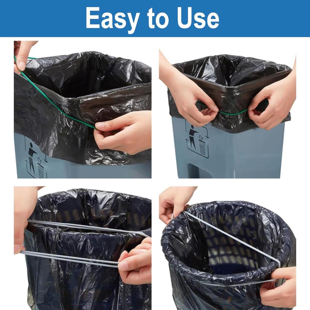 Trash Can Rubber Bands, Fit 13-30 Gallon Garbage Can, Set of 3 Elastic Trash Can Bands Heavy Duty for Kitchen Bathroom, Garbage Bin & Litter Box