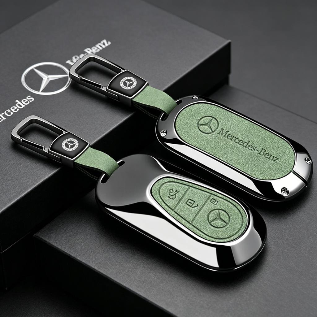 Car Smart Key Case Cover Shell For Mercedes Benz C E S Class GLC W206 W223 W214 E300 C260 C300 S450 S500 Keychain Accessories FYZAB1