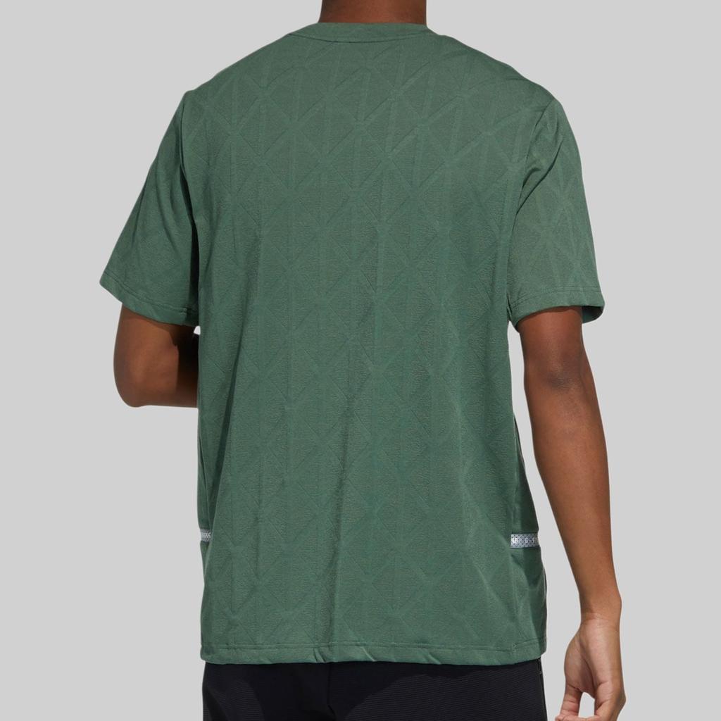 Adidas T Shirts Men's Green Crew Neck Moderate Straight Fit GP1011