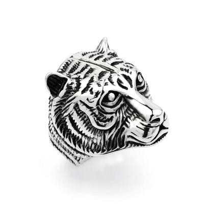 Ευέλικτο εξατομικευμένο Tiger Head ανδρικό δαχτυλίδι από ανοξείδωτο ατσάλι Δαχτυλίδι από τιτάνιο ζώων
