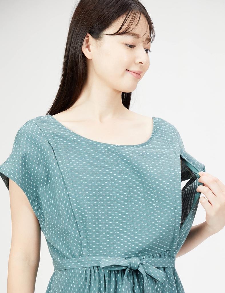 Seraphine Casual Maternity Size Suitable for Nursing Women's Dress, Sage, UK8,