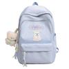 Unisex Canvas Backpack With Dog And Letter Embroidery Design For School And Travel