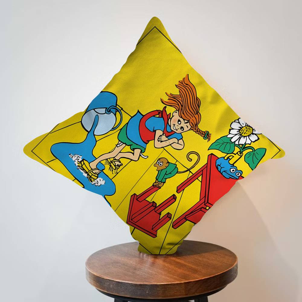 P-Pippi Longstocking 45*45cm Cushion Cover Pillow Cover Decor Pillowcase Home Pillowcase For Couch Pillow