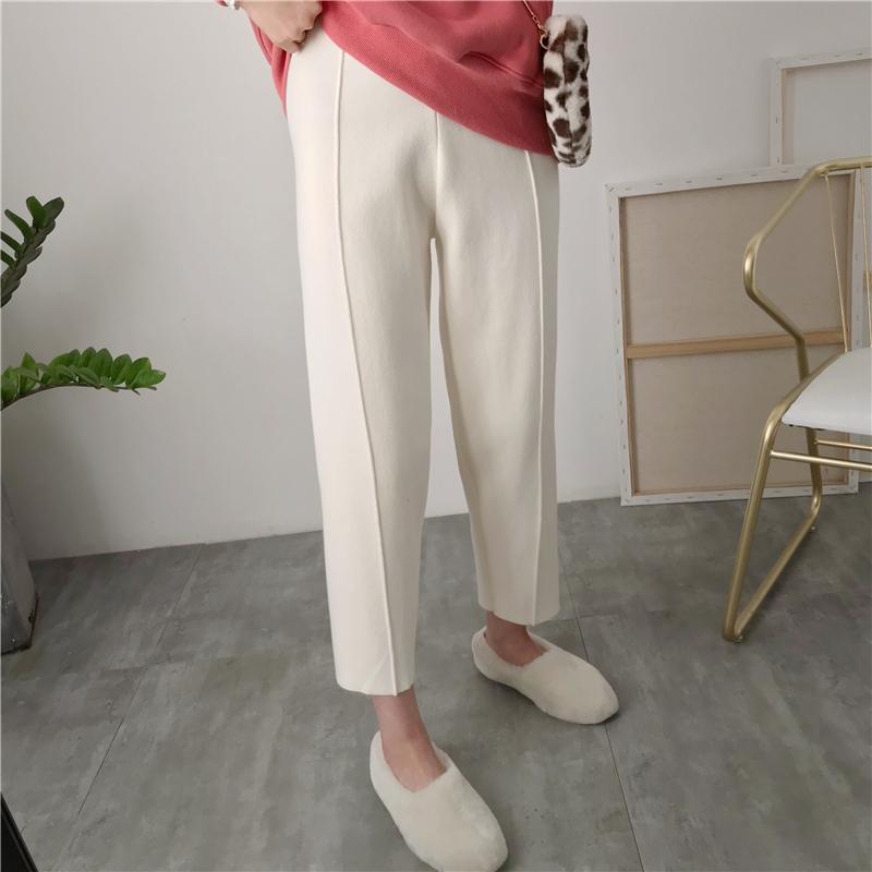 Chic Autumn Winter Chic Harem Pants Women Loose Trousers Comfortable Thick Warm All-match Knitted Granny Pants