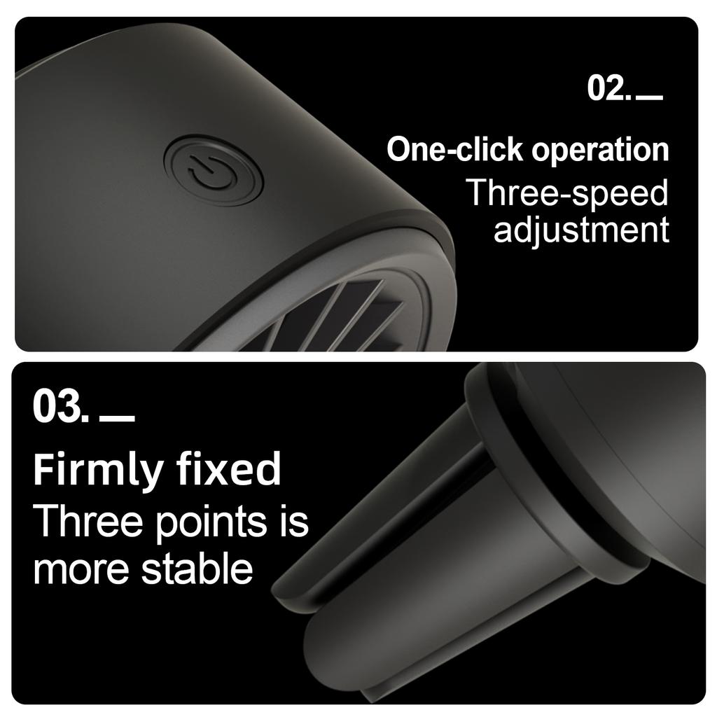 NEW Car Mini Fan Air Outlet Fan USB LED Atmosphere Light 3 Speeds Adjustable Suitable for 99% Car Air Outlet Clip Fans