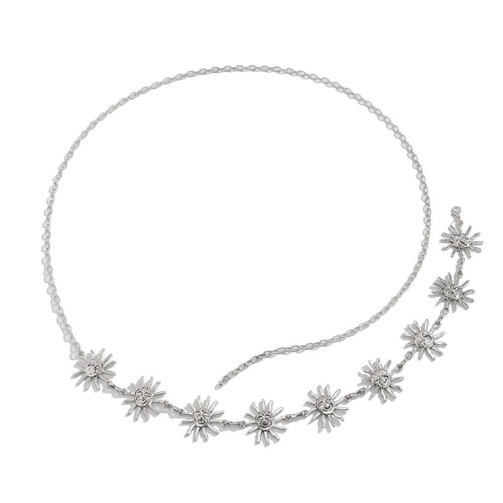 Vintage Metal Sunflower Waist Chain Flower Ethnic Style Belt  Beach Accessories
