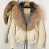 Europe and the United States new natural real fox fur collar down jacket autumn and winter versatile thickened warm women's short coat