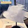French flower mesh crimped brim basin hat female Hepburn style fashion exquisite banquet travel photo outdoor sun hat
