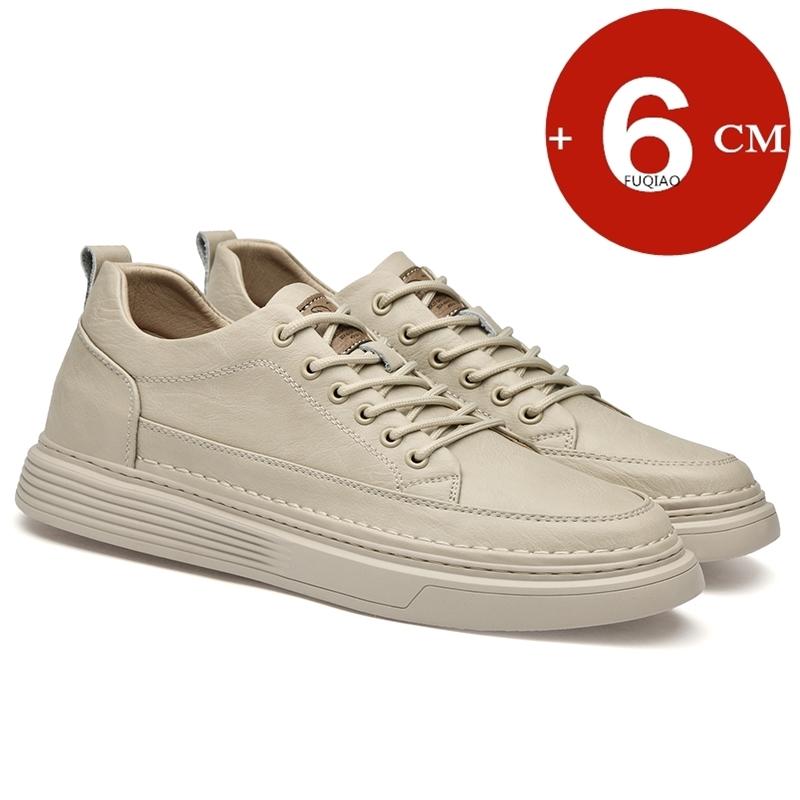 High-quality Cow Leather Spring Summer Heightening Shoes Elevator Shoes Men Height Increase Insole 5.5CM Sneakers Sport Shoes