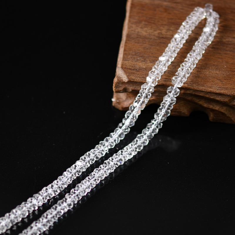 White Crystal Diamond Cut Spacer Beads for DIY Jewelry: Necklaces, Bracelets, Bangles