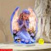 2D Flat Prayer Angel Acrylic Tabletop Decor, Flower, Suitable for Wall Decoration, Porch, Room, Villa, Accents Home, Hallway, or Workplace - Rustic Fa