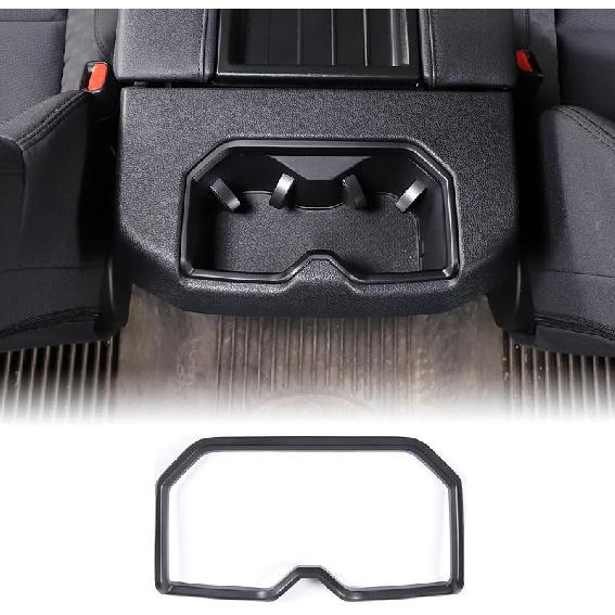 Aunginsy Car Rear Seat Central Armrest Cup Holder Cup Trim Frame Cover Compatible with Toyota Tundra/Sequoia 2022-2025 Car Back Center Console Water