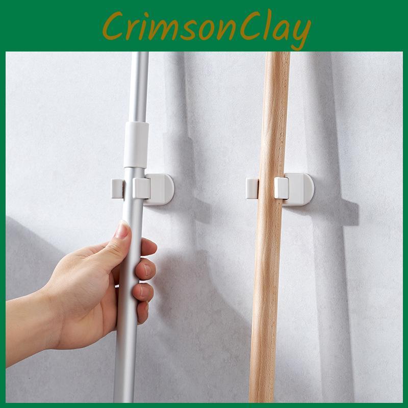 Wall Holder Broom Mount Adhesive Hooks For Home Bathroom Tools Organization