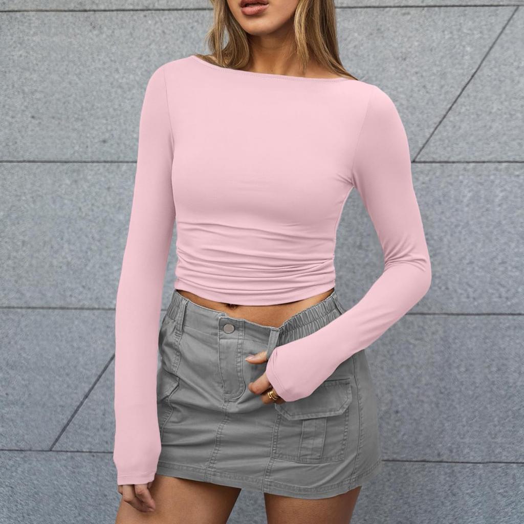 Women's Fashion Casual Slim Long Sleeve Bottom Shirt Outerwear Tops